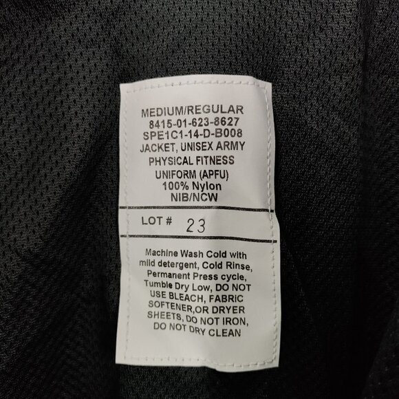 U.S. ARMY Full Zip Training Uniform Track Oversize Jacket Medium Black Unisex - Picture 5 of 11